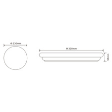 Venkovní svítidlo, plast stříbrný, plast bílý, IP54, Ø33cm, V:6cm, včetně 1xLED 24W 230V, 1900lm, 3000K.