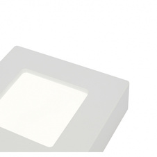 Stropní svítidlo, plast bílý, plast opál, DxŠxV:122x122x35, včetně 1xLED 6W 230V, 450lm, 3000K