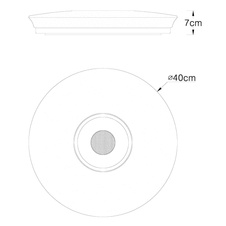 Stropní svítidlo, plast bílý,opál,třpytivý efekt,ovládání aplikací,5W reproduktor,stmívatelné,dál. ovládání,měnič barvy, fixace barev, Ø40cm, V:7cm, včetně 1xLED 18W 230V, 128-1280lm, 1xRGB LED 6W 230V, multicolor, změna barvy světla 3000-4000-6500K