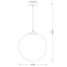 Závěsné svítidlo, kov nikl matný, sklo průhledné chrom, Ø330, V:1200, bez žárovky 1xE27, max. 40W 230V.