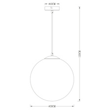 Závěsné svítidlo, kov nikl matný, sklo kouřové, Ø300, V:1200, bez žárovky 1xE27, max. 40W 230V.