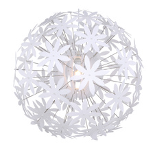 Závěsné svítidlo plastové, bílé plastové květy, D: 600, H: 1500, bez žárovky 1xE27, max. 60W 230V