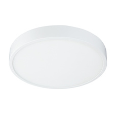 Stropní svítidlo, hliník bílý, akryl opál, stmívatelné, Ø22cm, V:3cm, včetně 1xLED 28W 230V, zdroj 3200lm, výstup 2300lm, 4000K