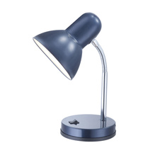 Stolní lampa, kov modrý, vypínač, ŠxV: 22x35cm, bez žárovky 1xE27, max. 40W 230V.