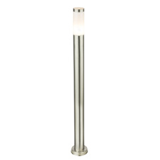 Venkovní svítidlo, nerezová ocel, plast opál, IP44, Ø13cm, V:110cm, bez žárovky 1xE27, max. 60W 230V.
