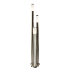 Venkovní svítidlo, nerezová ocel, plast opál, IP44, Ø28cm, V:170cm, bez žárovek 3xE27, max. 60W 230V.