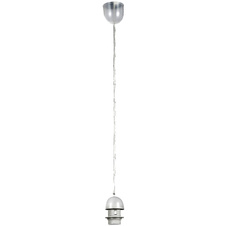 Závěs, plast, stříbrná metalíza, Ø7cm, V:100cm, bez žárovky 1xE27, max. 60W 230V.