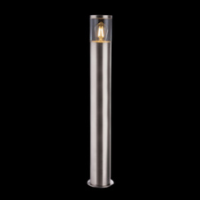 Venkovní svítidlo, nerez, plast průhledný, stojanové svítidlo IP44, Ø130, V: 790, bez žárovky 1xE27, max. 60W 230V