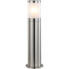 Venkovní svítidlo, nerezová ocel, plast opál, IP44, Ø 140, V: 500, bez žárovky 1xE27, max. 60W 230V.