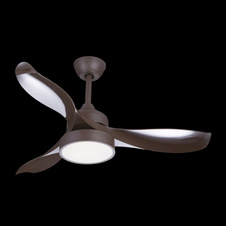 Stropní ventilátor, kov v kávové barvě, sklo satinované, vypínač, dálkové ovládání, Ø115cm, V:45cm, včetně 1xLED 18W 230V, 1292lm, 4000K