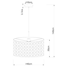 Závěsné svítidlo, kov černý, textil černý a zlatý, stínítko s děrováním, Ø 40cm, V:140cm, bez žárovky 1xE27, max. 60W 230V