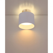 Stropní svítidlo, hliník, bílé, satin plast, světla nahoru a dolů, Ø100, V: 105, včetně 1xLED 8W 230V, 280lm, 3000K, 1xLED 4W 230V, 140lm, 4000K