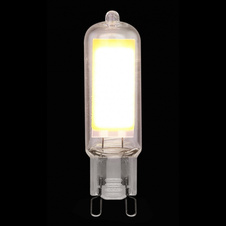 LED žárovka, sklo průhledné, kov stříbrný, Ø16, V: 60, 1xG9 LED 3,5W 230V, 400lm, 3000K