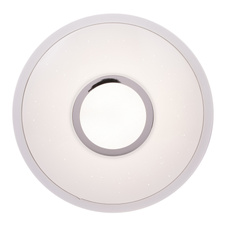 Stropní svítidlo, kov bílý, akryl bílý, třpytivý efekt, přepínatelné pomocí nástěnného spínače, fixace barvy, Ø400, V: 80, včetně 1xLED 16W 230V, 1300lm, změna barvy světla 3000-4500-6000K