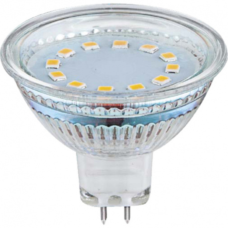 LED žárovka, chrom, Ø50, V:48, MR16 GU5,3 2W 12V, 200lm, 3000K.