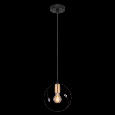 Závěsné svítidlo, kov černý, plastové křišťály průhledné, Ø20cm, V:150cm, bez žárovky 1xE27, max. 60W 230V