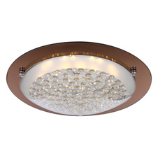 Stropní svítidlo, kov jantar, opálové sklo, K5 křišťály průhledné, zrcadlový okraj, Ø 420, V: 95, včetně 1xLED 18W 60V, 1250lm, 3100K.