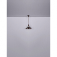 Závěsné svítidlo, kov hnědý, sklo průhledné satinované, Ø350, V: 1500, bez žárovky 1xE27, max. 60W 230V
