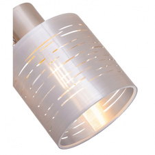 Nástěnné svítidlo, nikl matný, plast stříbrný, vypínač, ŠxV: 100x145, AL: 130, bez žárovky 1xE14, max. 15W 230V