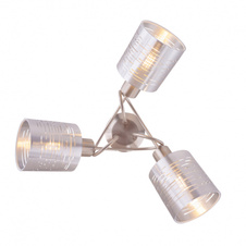 Stropní svítidlo, nikl matný, plast stříbrný, Ø400, V: 210, bez žárovek 3xE14, max. 15W 230V