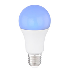 LED žárovka, plast opál bílý, RGB+bílá, kompatibilní s Google Assistant a Alexa, mob. aplikace, dálkové ovládání, stmívatelné, měnič a fixace barvy, Ø6cm, V:11,5cm, E27 RGBW LED 10W 230V, 850lm, změna barvy světla 2700-6500K