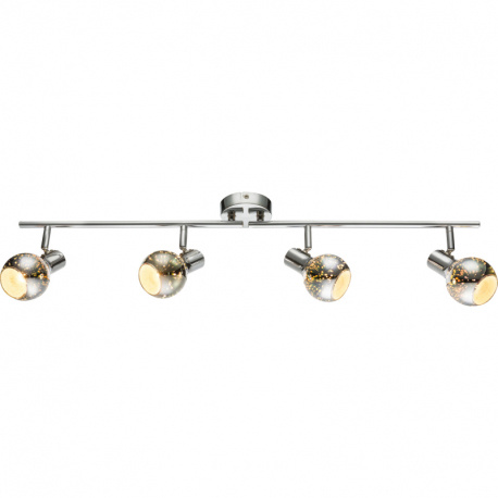 Stropní svítidlo, chrom, sklo, pohyblivé, sklo s 3D efektem, DxV: 790x155, bez žárovek 4xE14, max. 40W 230V.