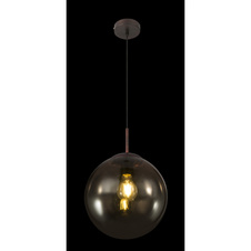 Závěsné svítidlo, kov hnědý, sklo amber, Ø25cm, V:120cm, bez žárovky 1xE27, max. 40W 230V