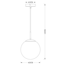 Závěsné svítidlo, kov hnědý, sklo amber, Ø20cm, V:120cm, bez žárovky 1xE27, max. 40W 230V