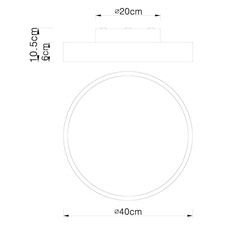 Stropní svítidlo, kov bílý, plast bílý, funkce paměti, stmívatelné, dálkové ovládání, fixace barev, Ø40cm, V:11cm, včetně 1xLED 24W 230V, 170-1350lm, změna barvy světla 3000- 6000K