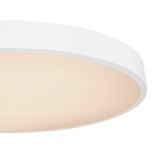 Stropní svítidlo, bílý kov, plast bílý, funkce paměti, stmívatelné, dálkové ovládání, fixace barev, Ø60cm, V:11cm, včetně 1xLED 48W 230V, 360-3100lm, změna barvy světla 3000-6000K