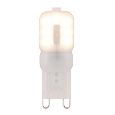 LED žárovka, plast satinovaný, plochá, ŠxV: 1,6x4,8cm, 1xG9 LED 2W 230V, 180lm, 3000K.