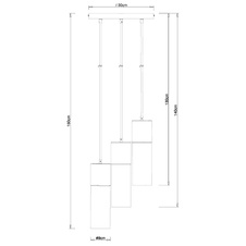 Závěsné svítidlo, nikl, kouřové sklo, textilní kabel černý a bílý, Ø30cm, V:150cm, bez žárovek 3xE27, max. 25W 230V