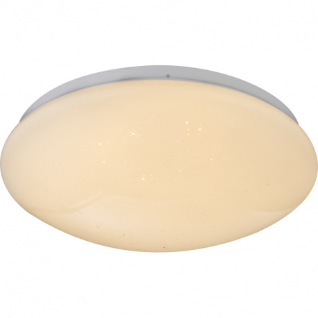 Stropní svítidlo, kov bílý, akryl, třpytivý efekt, Ø290, V: 90, včetně 1xLED 12W 230V, 850lm, 3000K.