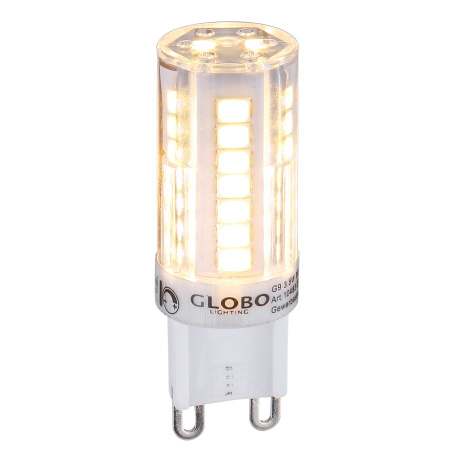 LED žárovka, keramika bílá, plast průhledný, stmívatelná, Ø15, V:50, G9 LED 3,5W 230V, 280lm, 3000K.