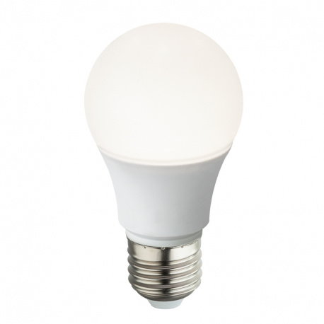 LED žárovka, hliník, polykarbonát bílý, plast opál, Ø60, V:108, 1xE27 LED 7W 230V, 560lm, 4000K.