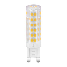 LED žárovka, plast bílý, plast průhledný, Ø1,5cm V:6cm, 1xG9 LED 4W 230V, 400lm, 3000K