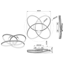 Stropní svítidlo, kov černý, plast bílý, Ø60cm, V:13cm, včetně 1xLED 30W 230V, 1370lm, 3000K