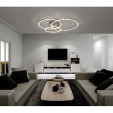 Stropní svítidlo, nikl, hliník, akryl opál bílý, DxŠxV: 71x55x10cm, včetně 1xLED 40W 230V, 4610lm zdroj, 1770lm, 3000K