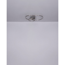 Stropní svítidlo, nikl, hliník, akryl opál bílý, DxŠxV: 71x55x10cm, včetně 1xLED 40W 230V, 4610lm zdroj, 1770lm, 3000K