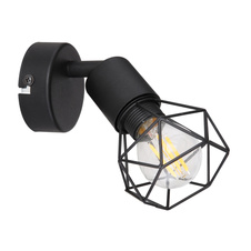 Nástěnné svítidlo, kov černý, ŠxV: 8x14cm, H:13cm, bez žárovky 1xE14, max. 40W 230V