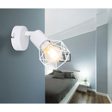 Nástěnné svítidlo, kov bílý, ŠxV: 8x14cm, H:13cm, bez žárovky 1xE14, max. 40W 230V