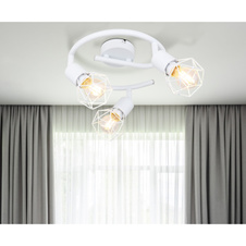 Stropní svítidlo, kov bílý, Ø23cm, V:18cm, bez žárovek 3xE14, max. 40W 230V