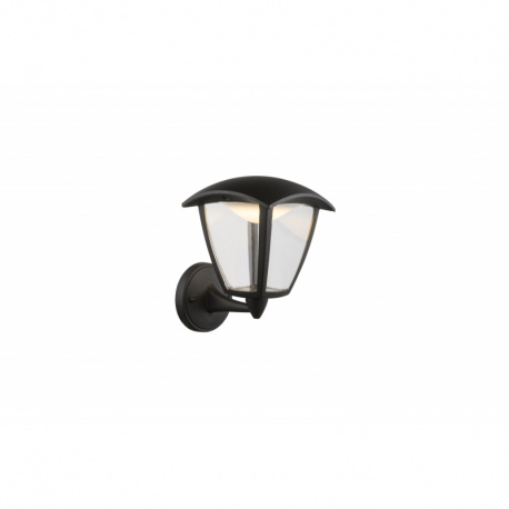 Venkovní svítidlo, hliník černý, plast průhledný, IP44, ŠxV: 162x232, H: 194, včetně 1xLED 7W 230V, 360lm, 3000K.