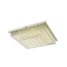 Stropní svítidlo, kov chrom, akryl, plast, křišťálový efekt, DxŠxV: 38x38x9cm, včetně 1xLED 24W 230V, 1870lm, 4000K.