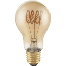 LED žárovka, zlatá, sklo jantar, E27 Edison, stmívatelná, Ø6cm, V:12,5cm, 1xE27 LED 4,5W 230V, 200lm, 1800K