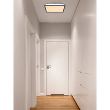 Stropní svítidlo, hliník bílý, grafit, akryl opál, DxŠxV: 30x30x6cm, včetně 1xLED 12W 230V, 1120lm zdroj, 800lm výstup, 3000K