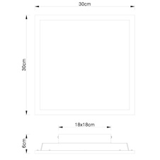 Stropní svítidlo, hliník bílý, grafit, akryl opál, DxŠxV: 30x30x6cm, včetně 1xLED 12W 230V, 1120lm zdroj, 800lm výstup, 3000K