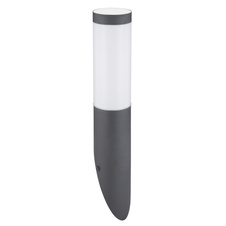 Venkovní svítidlo, nerez, antracit, plast opál, IP44, Ø8cm, V:39cm, H:17cm, bez žárovky 1xE27, max. 60W 230V