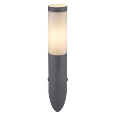 Venkovní svítidlo, nerez, antracit, plast opál, IP44, Ø8cm, V:39cm, H:17cm, bez žárovky 1xE27, max. 60W 230V