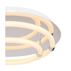 Stropní svítidlo, chrom, plast opál bílý, Ø450, V: 120, včetně 1xLED 31W 230V, 1860lm, 3000K